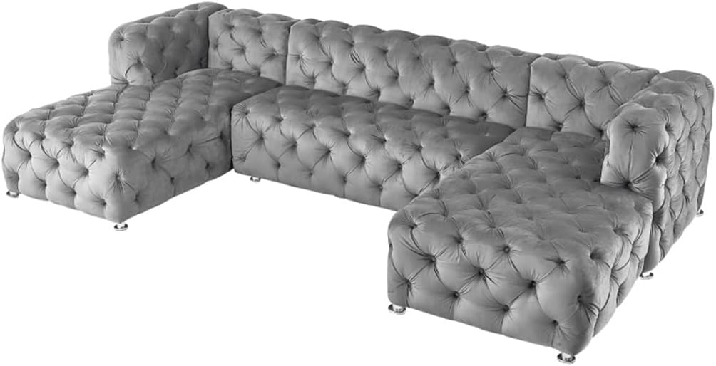 DUYHBAWRS U-shaped sofa review,U-shaped sectional review and rating,is DUYHBAWRS sofa worth buying,velvet modular sofa review pros cons,grey velvet sectional review honest opinion,DUYHBAWRS U-shaped sofa review verdict - detailed features and technical specifications