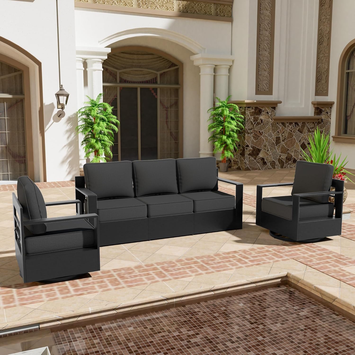 Qsoer 3-piece patio sofa review,Qsoer outdoor furniture review,3-piece swivel sofa review and rating,is Qsoer patio set worth buying,Qsoer aluminum furniture review pros cons,Qsoer 3-piece conversation set review verdict unboxing and complete package contents
