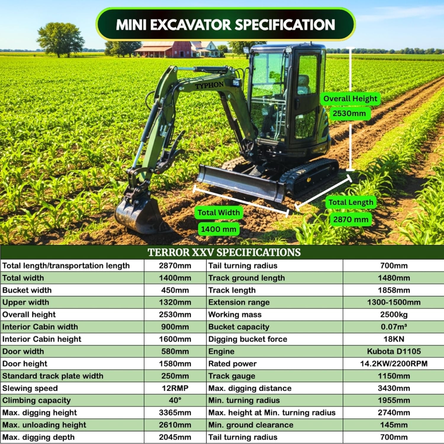 buy TYPHON TERROR XXV mini excavator,TYPHON TERROR XXV reviews,mini excavator with AC cabin worth it,TYPHON vs Kubota mini excavator,best compact mini excavator for landscape,should I buy a TYPHON mini excavator performance testing and real-world results