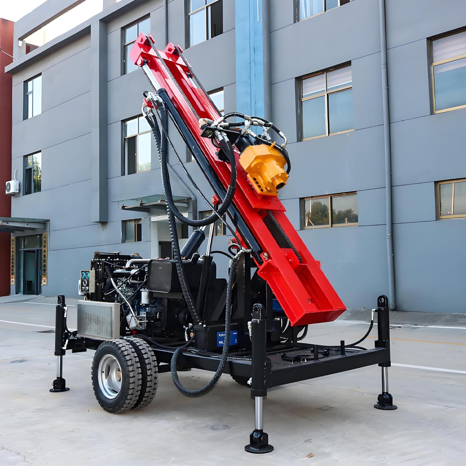 hydraulic water well drilling rig,borehole drilling machine,compact well drilling rig,should I buy a hydraulic well drill,hydraulic well drill vs alternatives,portable well drilling equipment unboxing and complete package contents